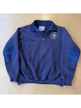 Vintage Maine York County Emergency Denim Collar Pullover XL